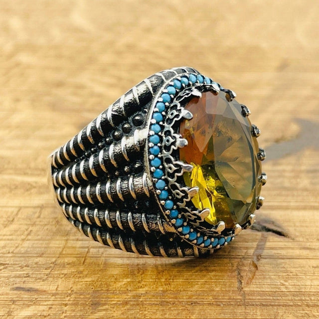 Multi - Color Zultanite Stone Men's Ring