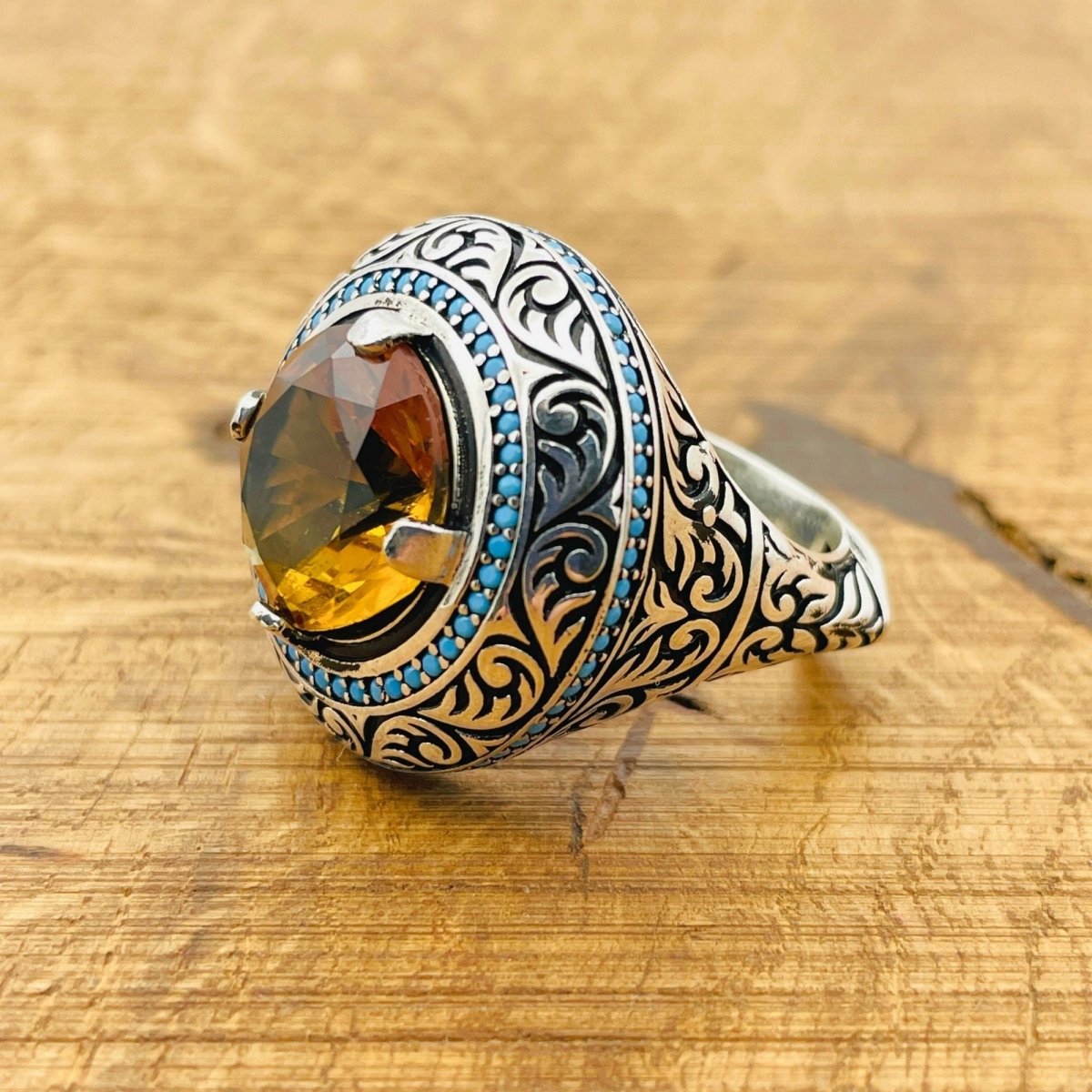 Multi - Color Zultanite Stone Men's Ring