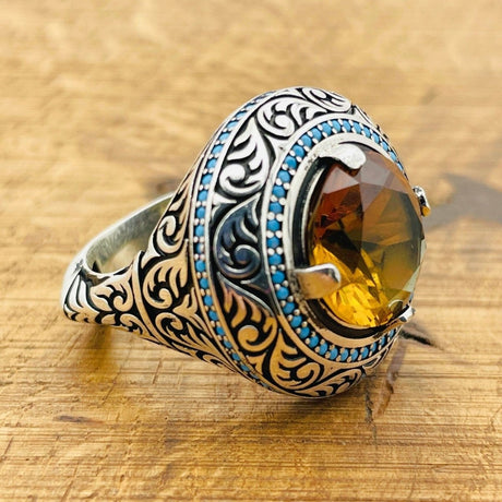 Multi - Color Zultanite Stone Men's Ring