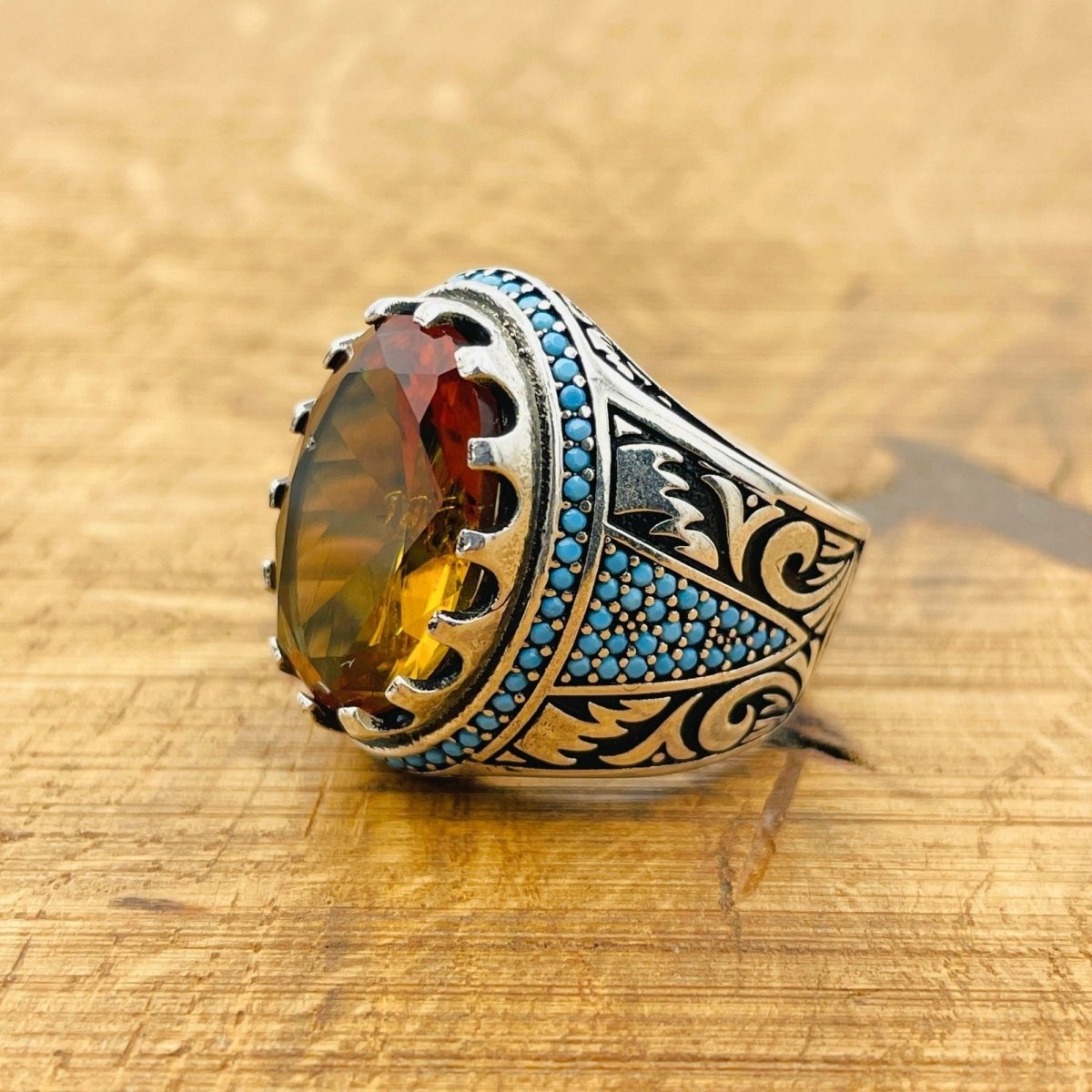 Multi - Color Zultanite Stone Men's Ring