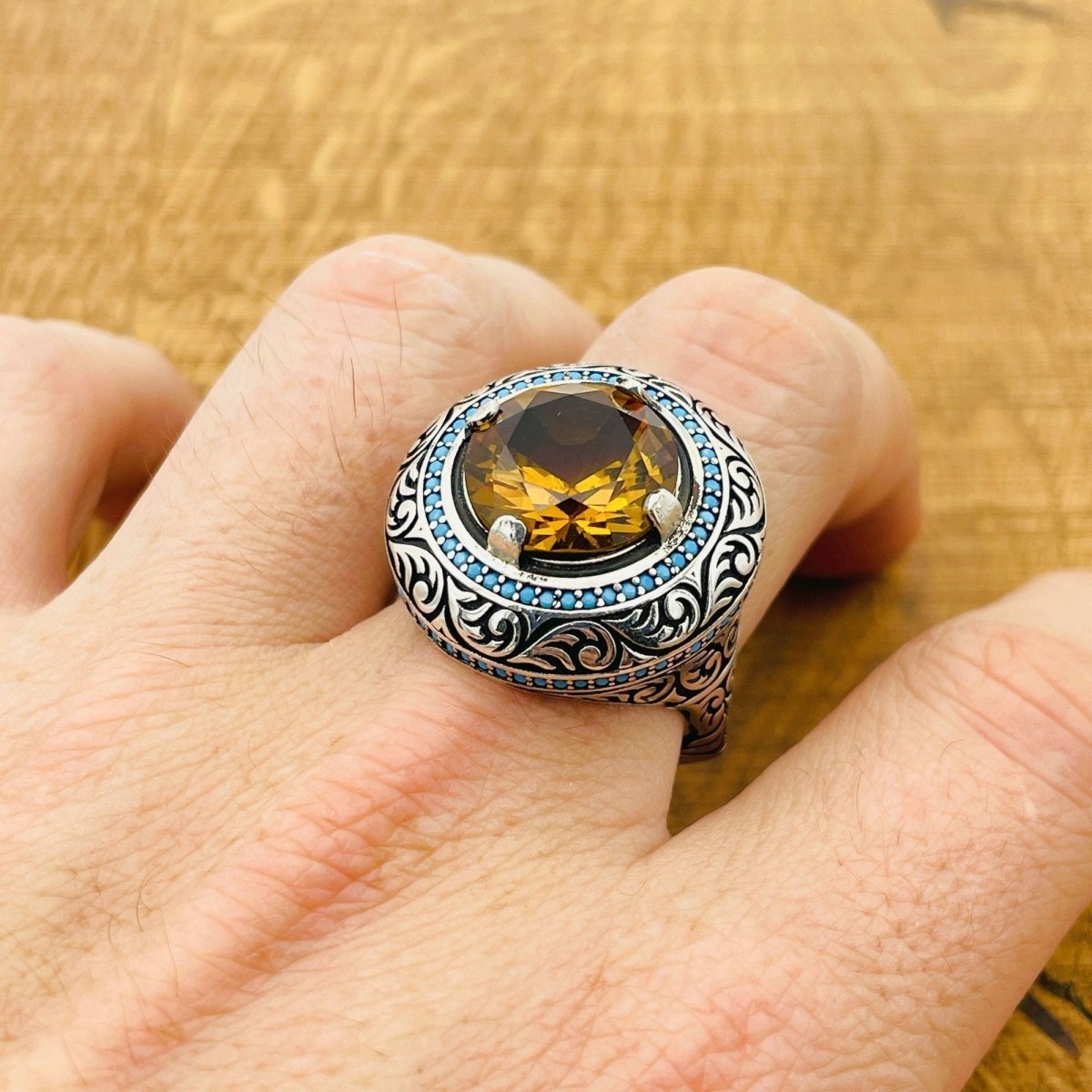 Multi - Color Zultanite Stone Men's Ring - TryAladdin