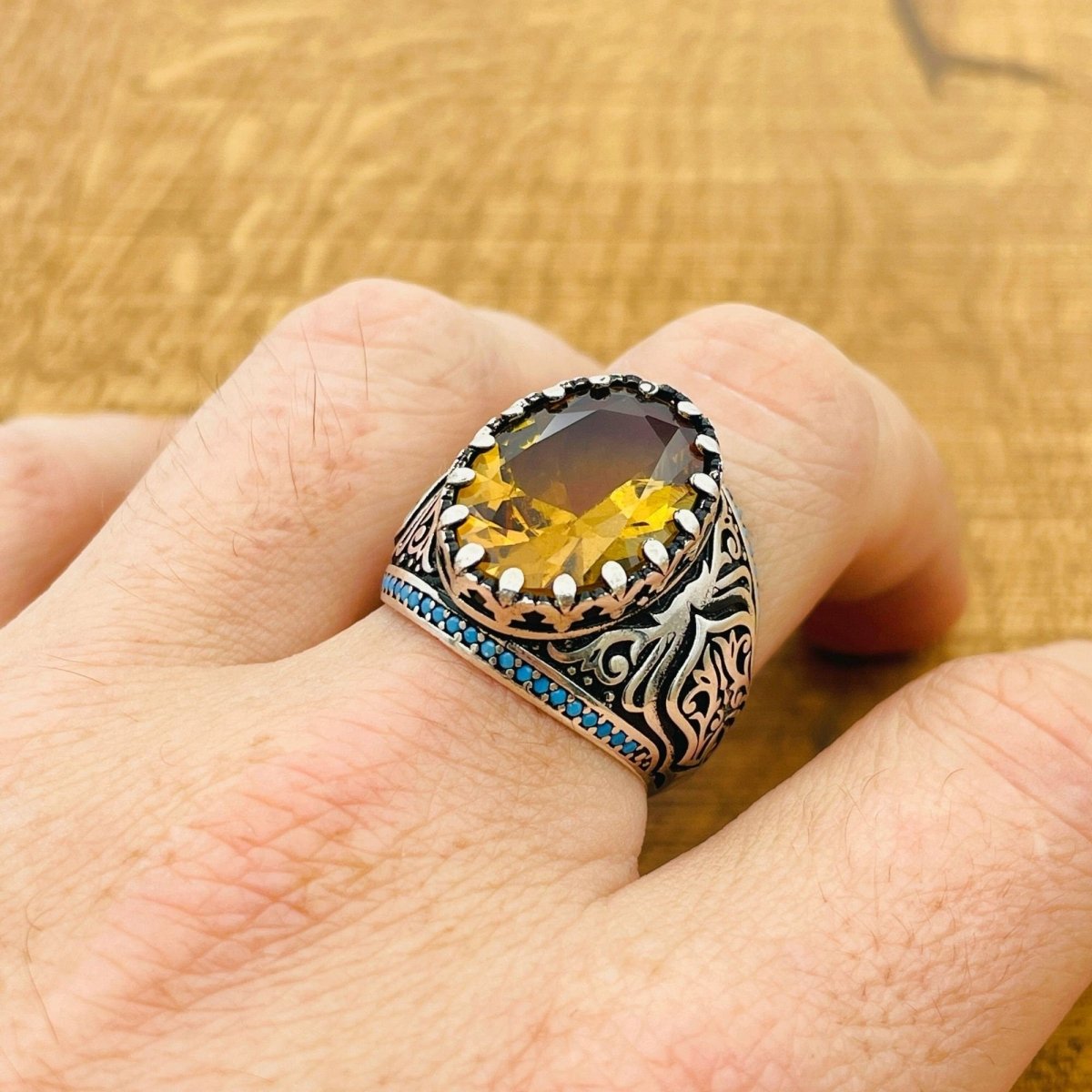 Multi - Color Zultanite Stone Men's Ring