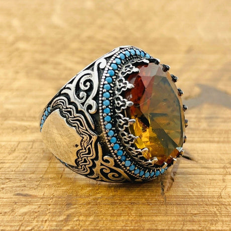 Multi - Color Zultanite Stone Ottoman Men's Ring