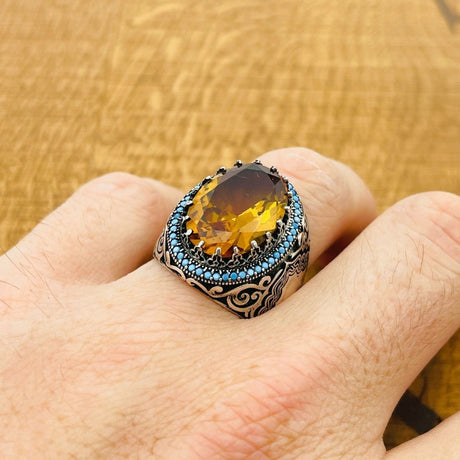 Multi - Color Zultanite Stone Ottoman Men's Ring