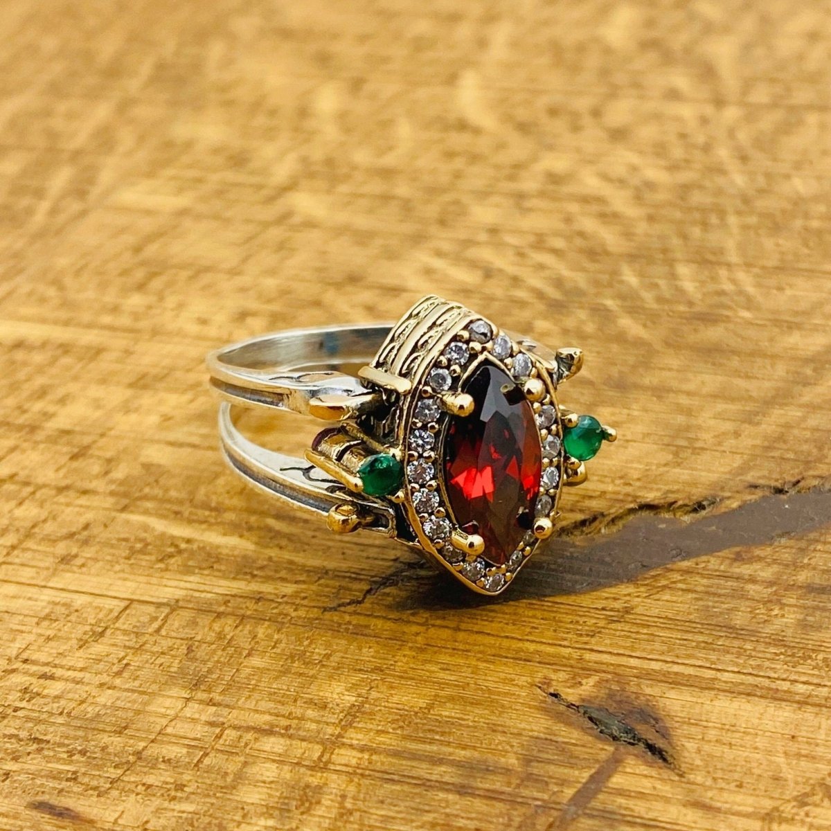 Multi Stone Ring, Blue Sapphire & Red Ruby