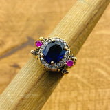 Multi Stone Ring, Sapphire & Zultanite Oval