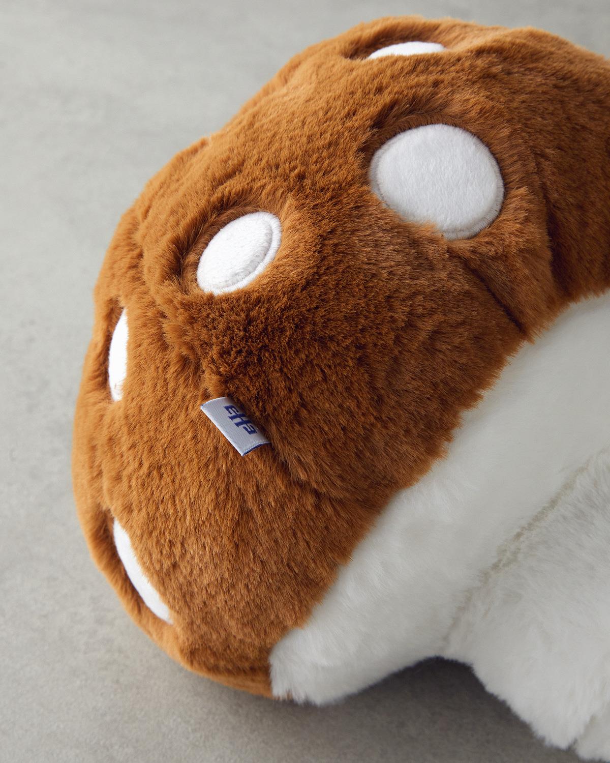 Whimsical Mushroom Plush Decorative Pillow Dark Brown
