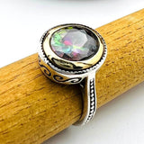 Mystic Topaz Multicolor Stone Women's Ring