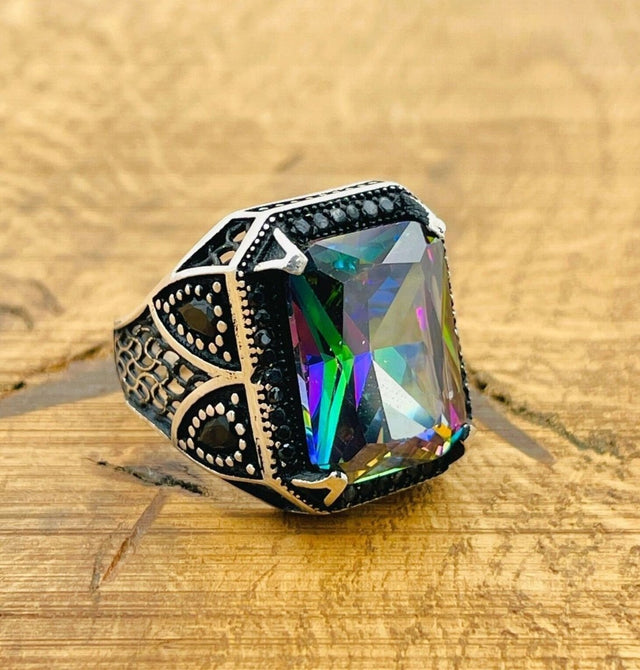 Mystic Topaz Silver Ring