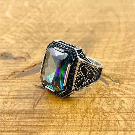 Mystic Topaz Silver Ring