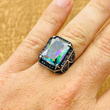 Mystic Topaz Silver Ring