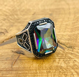 Mystic Topaz Silver Ring