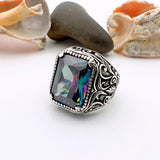 Mystic Topaz Stone Men's Ring