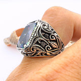 Mystic Topaz Stone Men's Ring