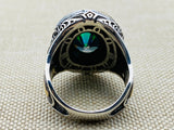 Mystic Topaz Stone Men's Silver Ring