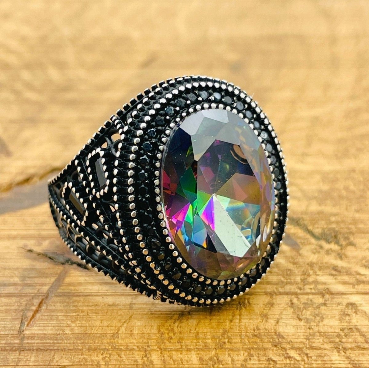トップス mito Ring Mystic Topaz Stone Ring - TryAladdin