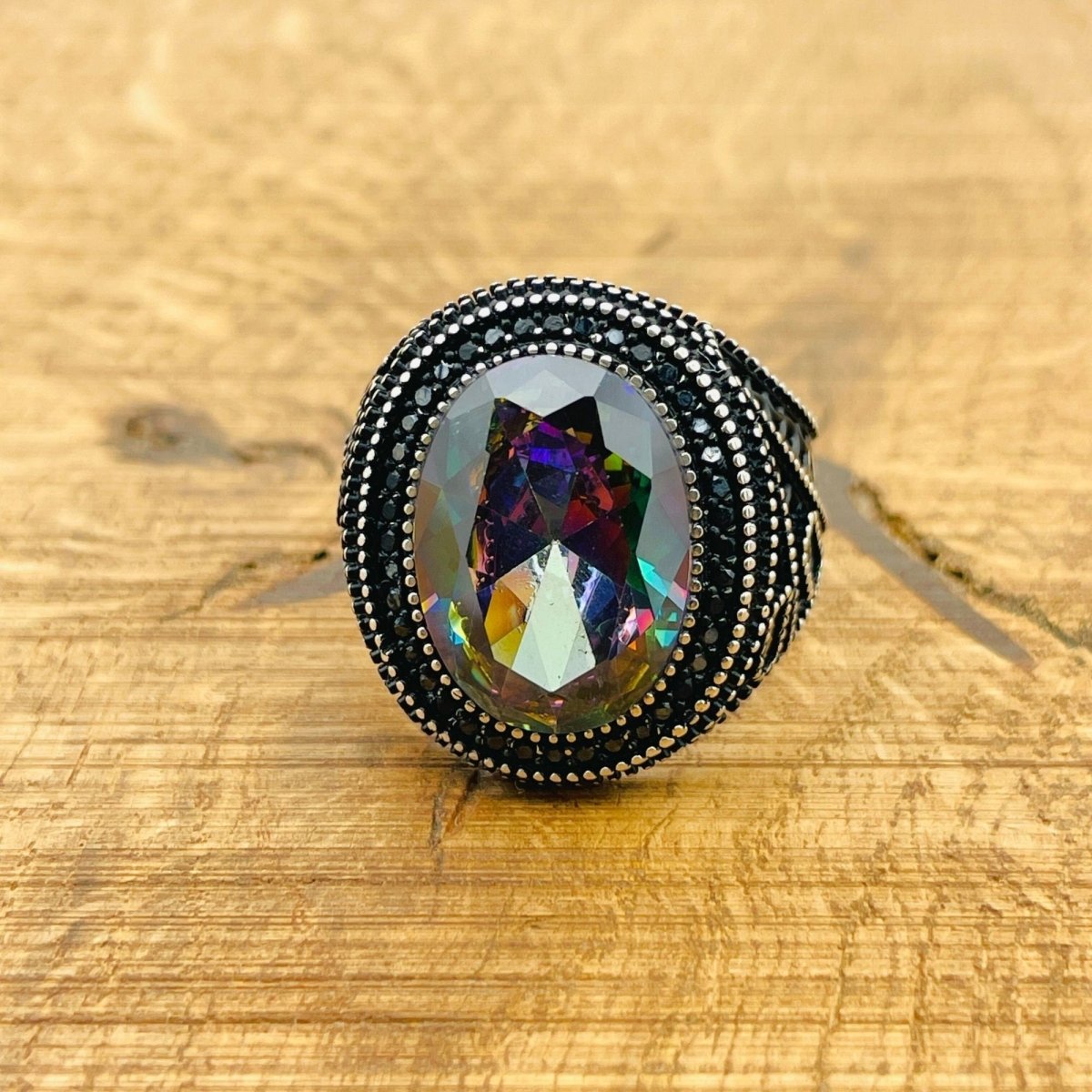 Mystic Topaz Stone Ring