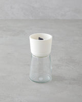 Professional Glass Spice Mill White 13cm Adjustable Ceramic