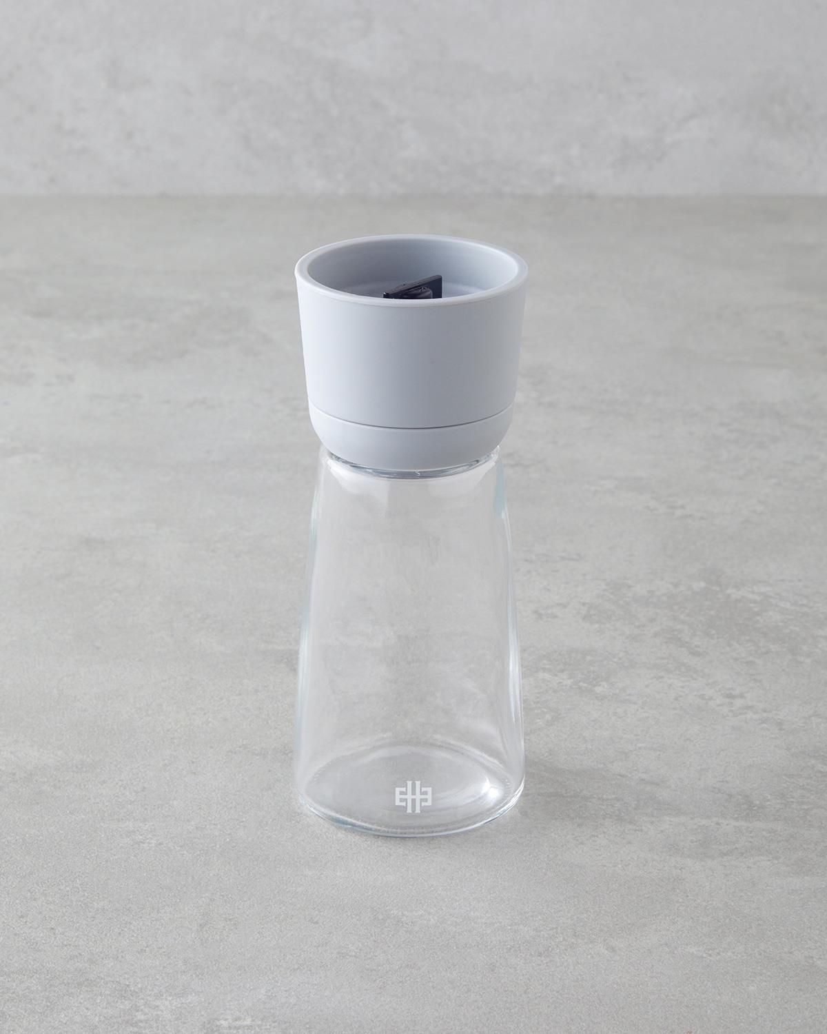 Premium Glass Manual Grinder   Modern Grey Finish