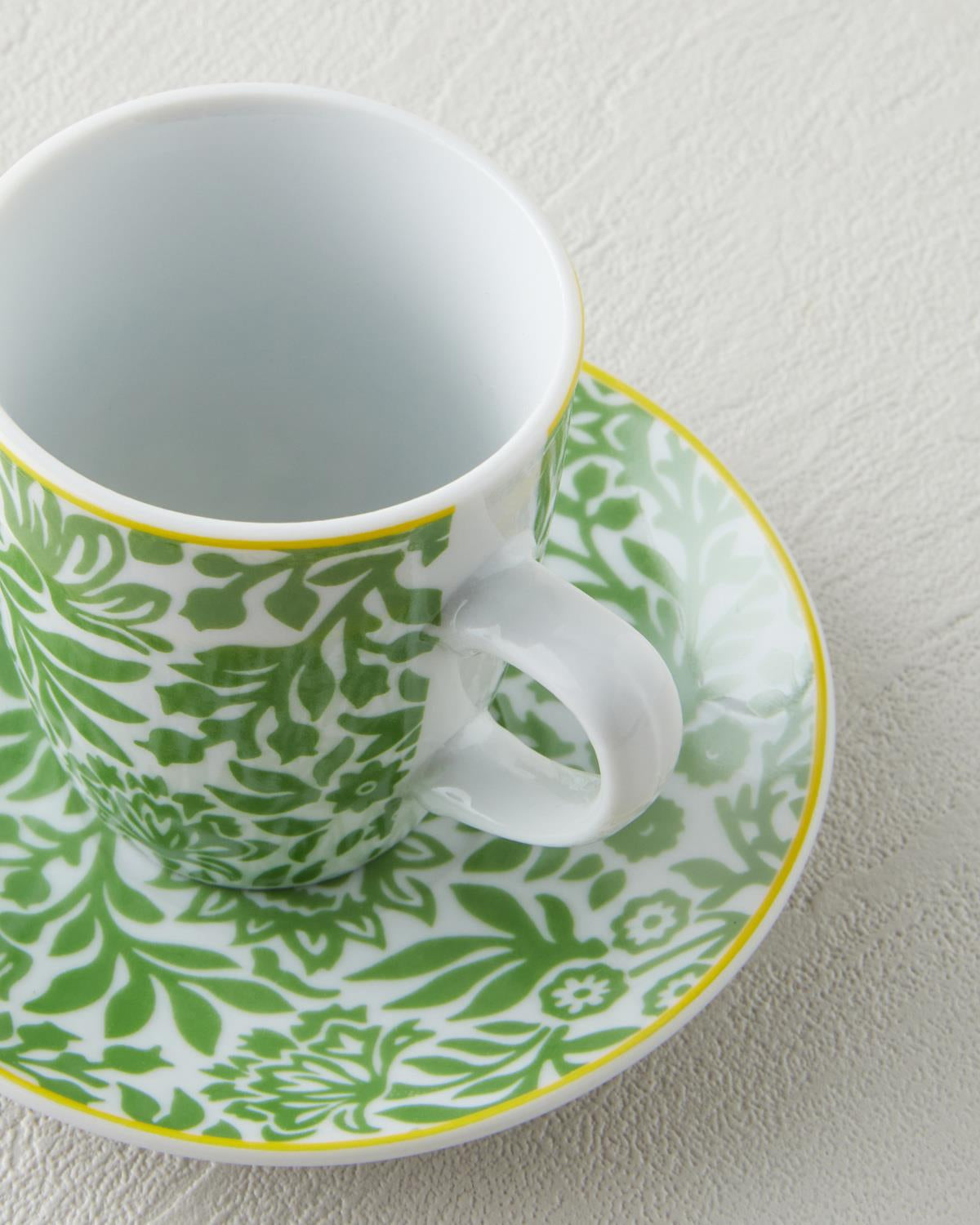 Professional Green Porcelain Coffee Cup Set - 4 Piece