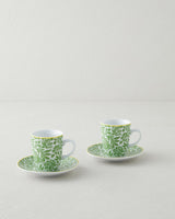 Professional Green Porcelain Coffee Cup Set - 4 Piece