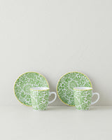 Professional Green Porcelain Coffee Cup Set - 4 Piece