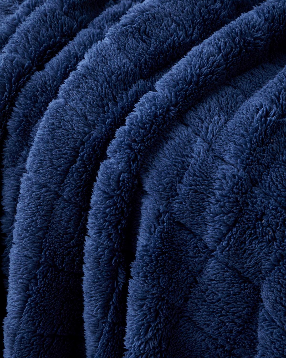 Luxury-Jacquard-Checker-Wellsoft-Throw-Blanket-Night-Blue