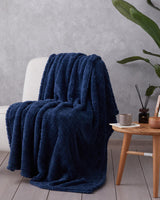 Luxury-Jacquard-Checker-Wellsoft-Throw-Blanket-Night-Blue
