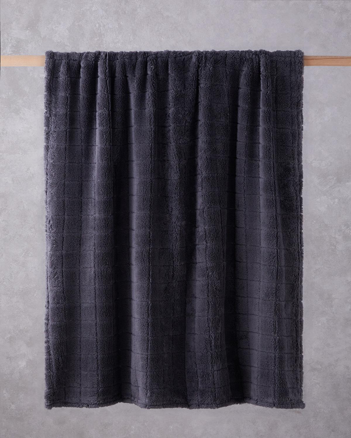 Professional-Jacquard-Wellsoft-Checkered-Throw-Blanket-Anthracite