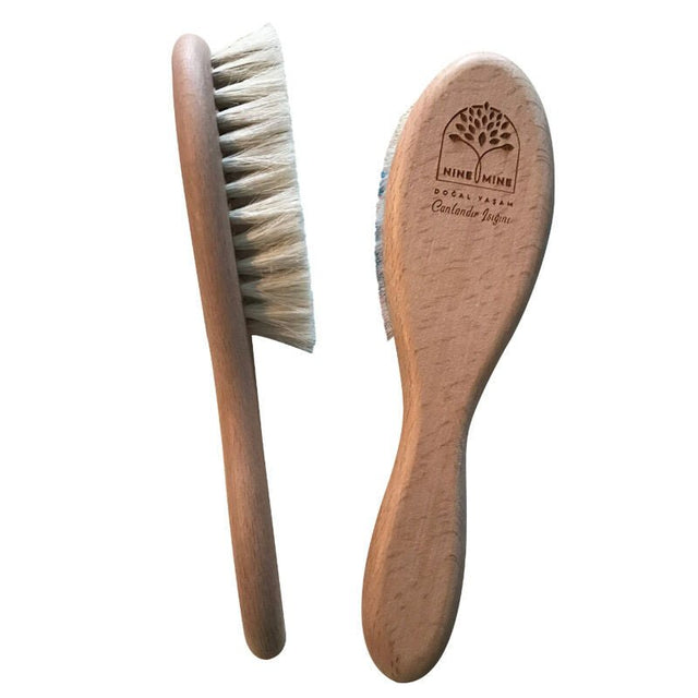 Natural Goat Hair Baby Brush - Gentle Scalp Massage & Hair Care - Newborn Safe - TryAladdin