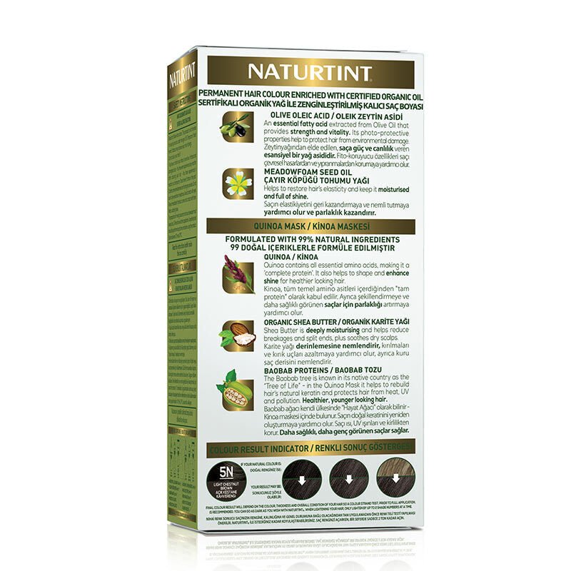 Natural Hair Dye Kit - 5N Light Chestnut Permanent Color - TryAladdin
