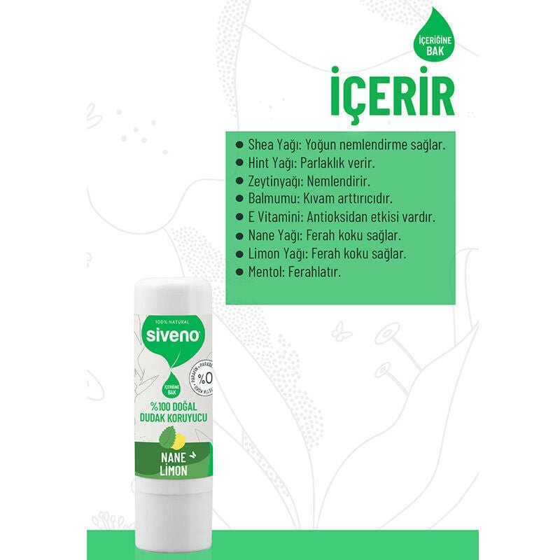 Natural Hydrating Lip Balm - Soothing Mint & Lemon with Shea & Vitamin E - TryAladdin
