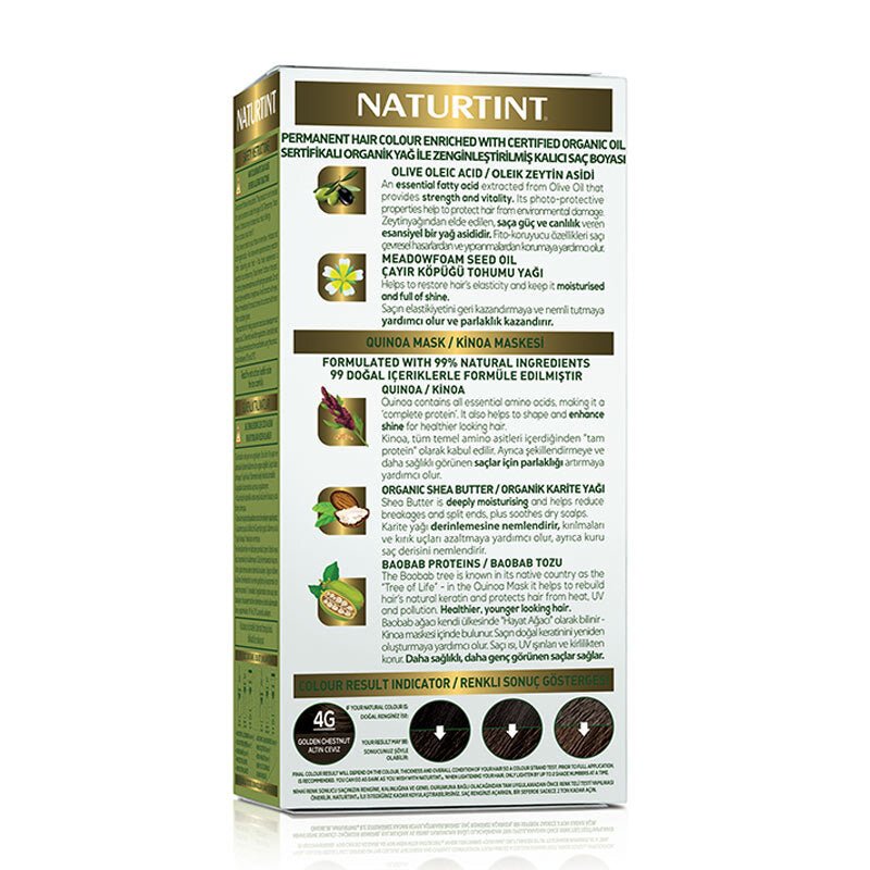 Natural Permanent Hair Color Dye - 4G Golden Chestnut - TryAladdin