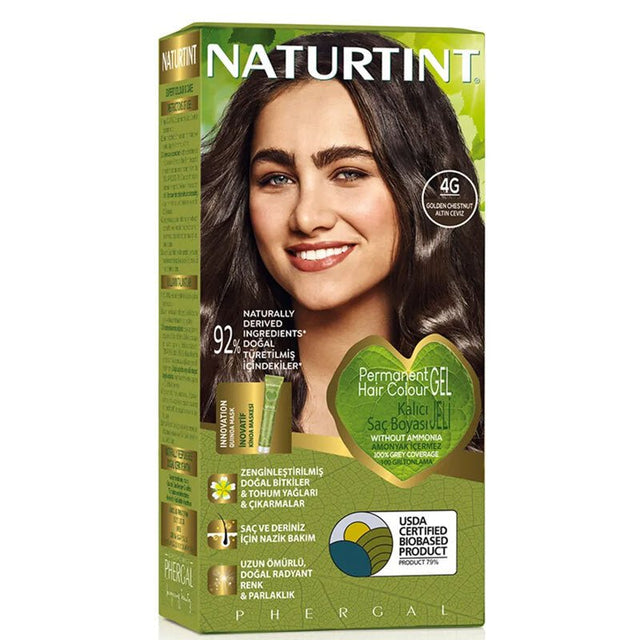 Natural Permanent Hair Color Dye - 4G Golden Chestnut - TryAladdin