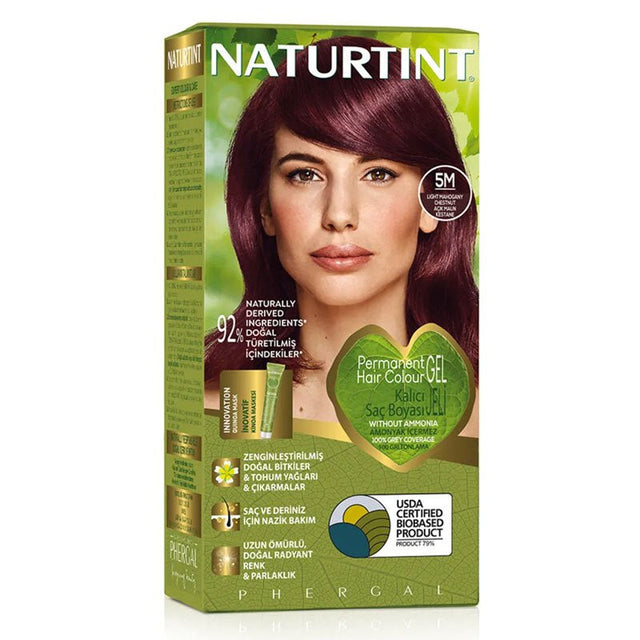 Natural Permanent Hair Color Dye - 5M Light Chestnut Mahogany - TryAladdin
