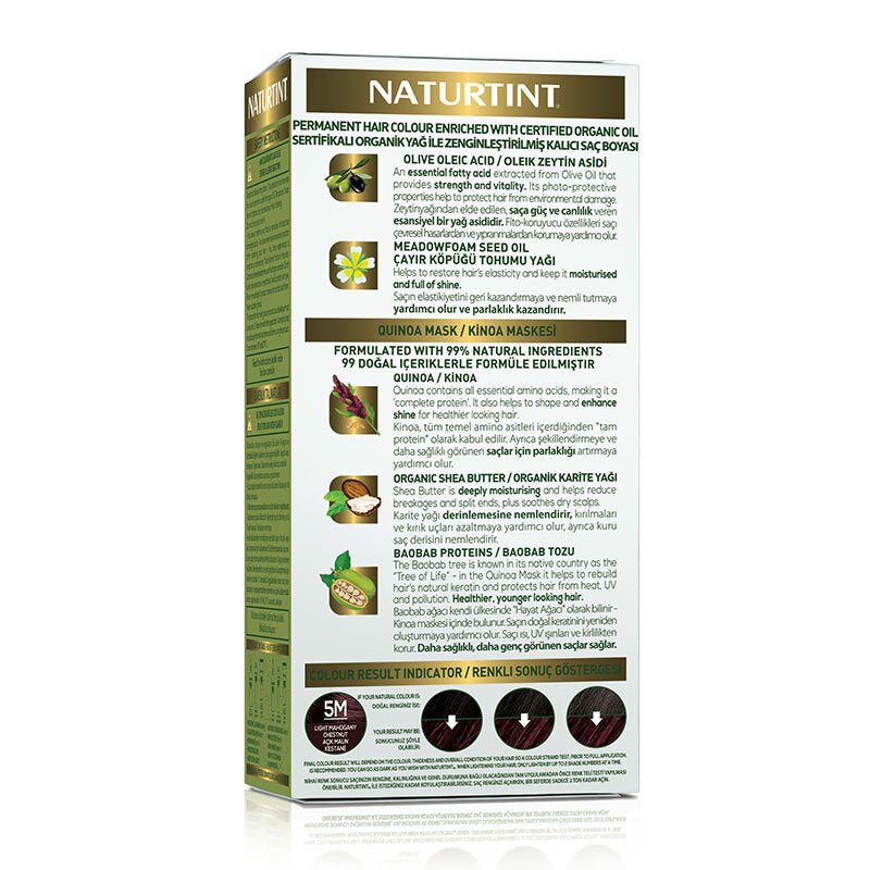 Natural Permanent Hair Color Dye - 5M Light Chestnut Mahogany - TryAladdin