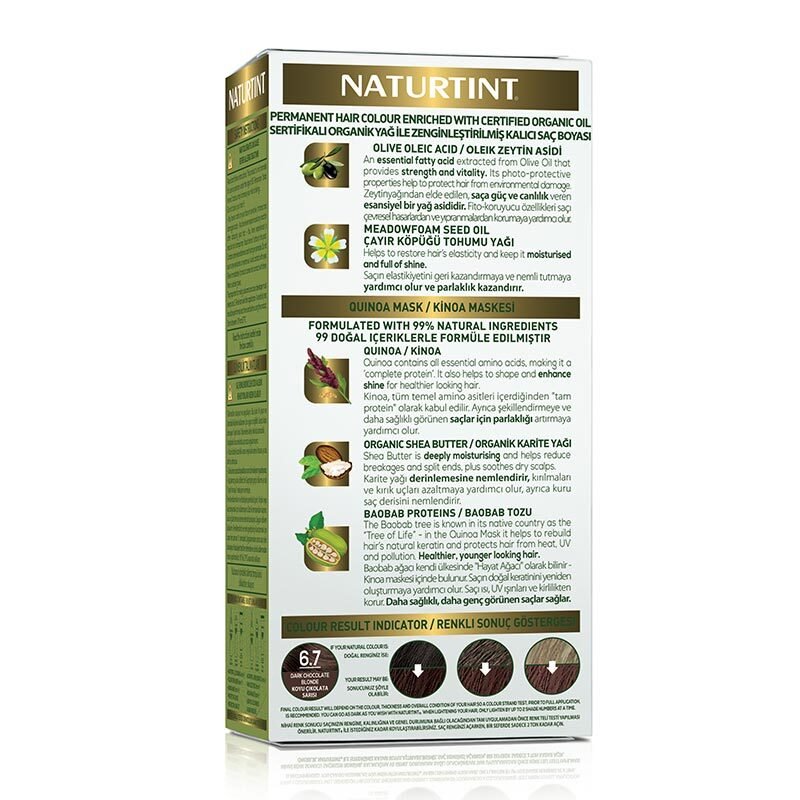 Natural Permanent Hair Color Dye - Light Chocolate Brown 6.7 - TryAladdin