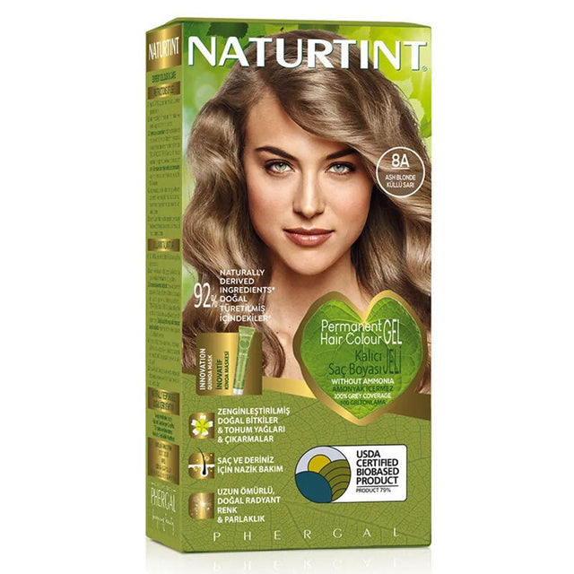 Natural Permanent Hair Color Kit - 8A Ash Blonde - TryAladdin