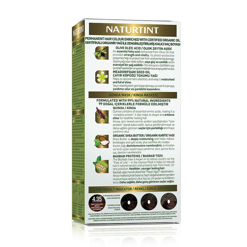 Natural Permanent Hair Dye - Intense Cappuccino 4.35 - TryAladdin