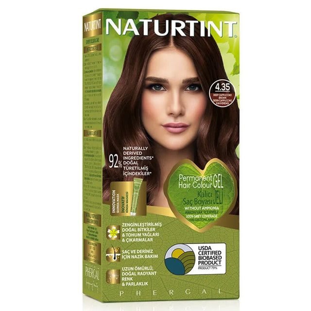 Natural Permanent Hair Dye - Intense Cappuccino 4.35 - TryAladdin