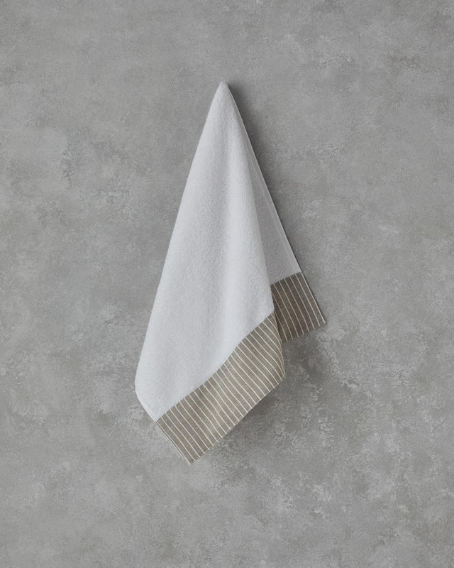 Professional-Cotton-Stripe-Face-Towel-White