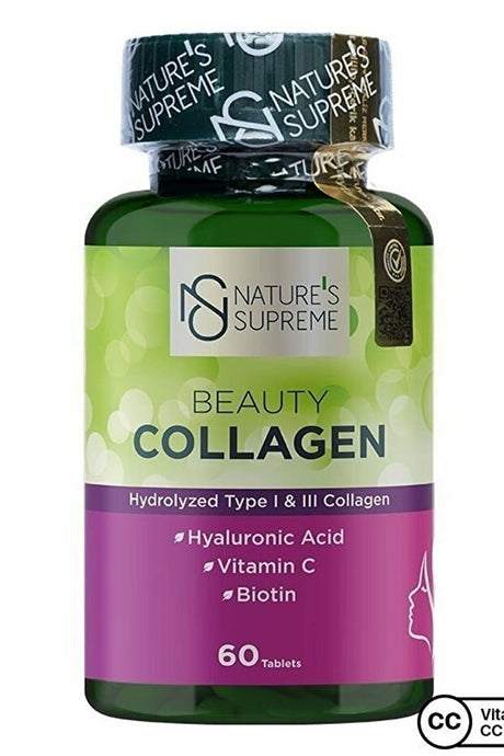 Nature's Supreme Beauty Collagen - Hydrolyzed Type I & III, 60 Tablets - TryAladdin