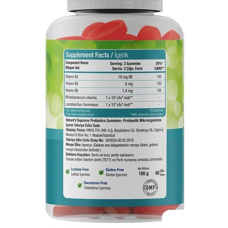 Nature's Supreme Gummies Probiotic 60 Chewable Form