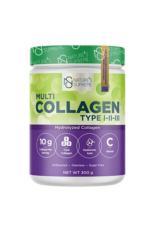 Nature's Supreme Multi Collagen Powder - Type I - II - III, 300g Unflavored - TryAladdin