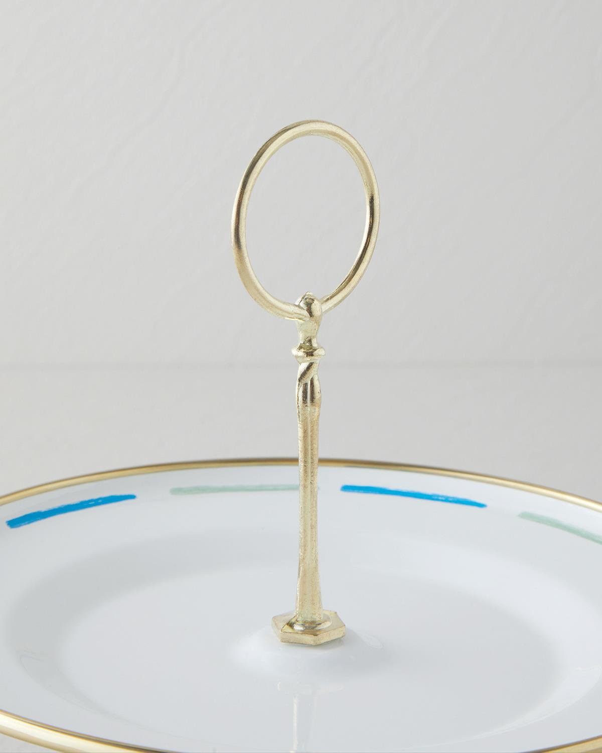 Professional Nautical Enamel Tiered Serving Display Tray Blue