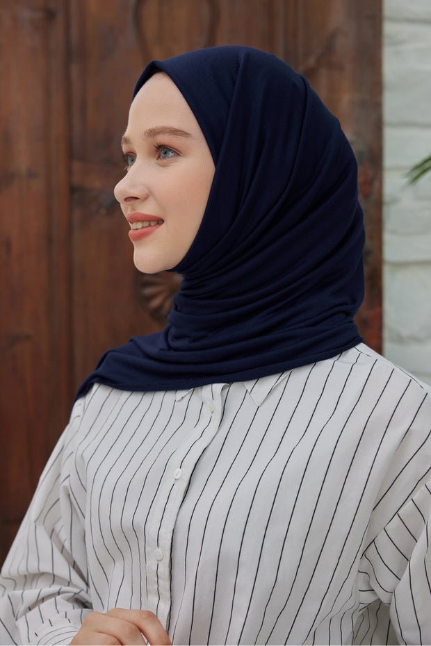 Navy Blue Jersey Shawl - Soft, Flexible & Wrinkle - Free () - TryAladdin
