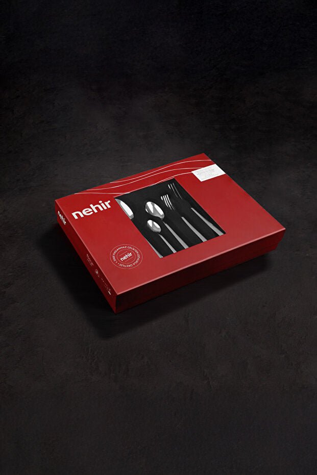 Nehir Adriana Premium Gold Plain Cutlery Set - 89 - Piece - TryAladdin