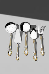 Nehir Adriana Premium Gold Plain Cutlery Set - 89 - Piece - TryAladdin