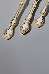 Nehir Adriana Premium Gold Plain Cutlery Set - 89 - Piece - TryAladdin