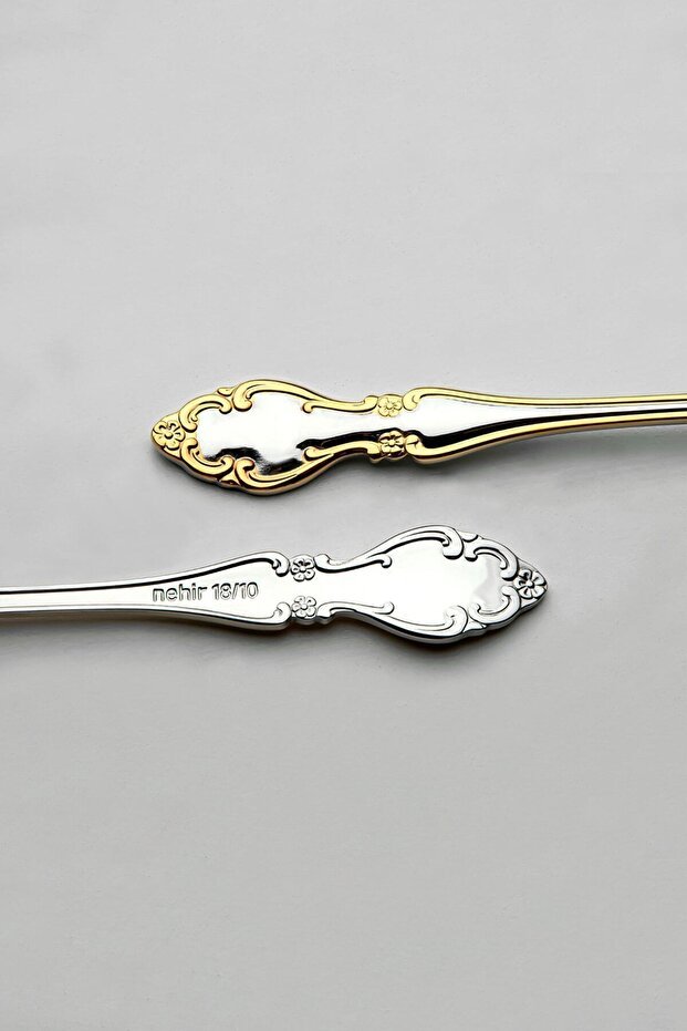 Nehir Adriana Premium Gold Plain Cutlery Set - 89 - Piece - TryAladdin